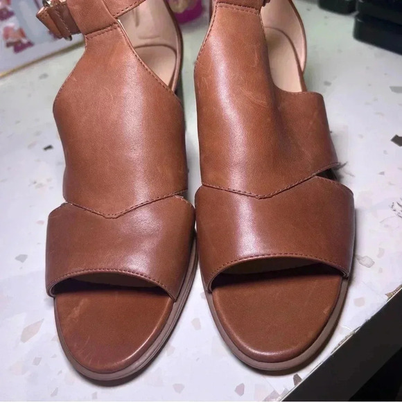 Clarks Kaylin 60 Glad Womens Peep Toe Heels Tan Leather US Size 7.5 M - Picture 5 of 8